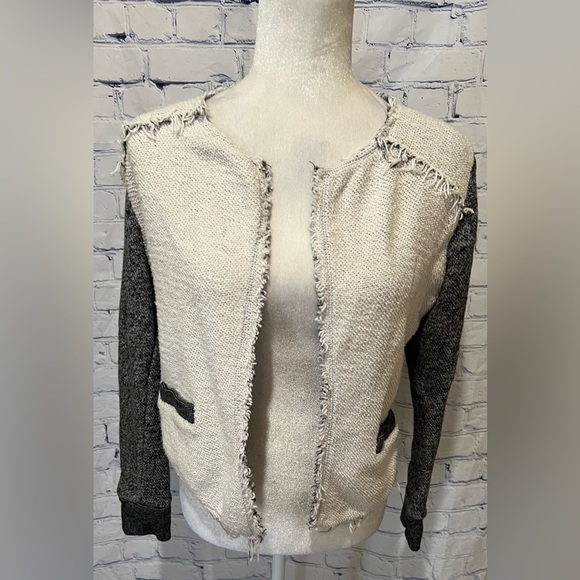 Drew Knit Open Front Jacket Cardigan Women's Gray Color Block size small - Picture 1 of 5